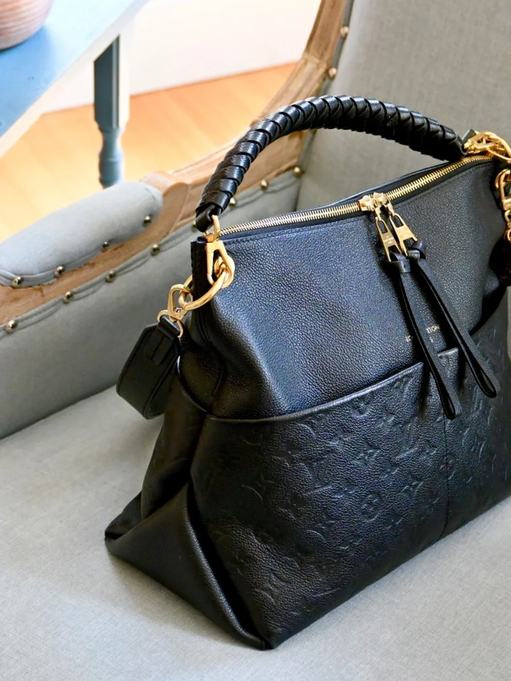 LOUIS VUITTON BLACK MAIDA HOBO BAG w/ VIOLET BLUE INTERIOR-NOW on SALE! - Picture 13 of 16